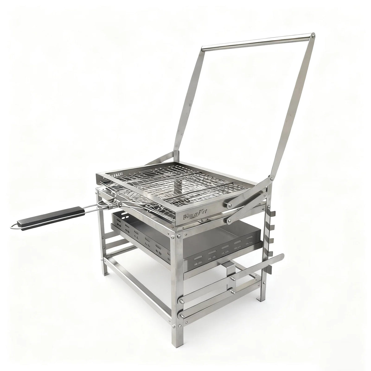 Adjustable Charcoal Rotating Grill, Rotary Outdoor BBQ Charcoal Grill for Backyard, Camping & Patio Barbecues
