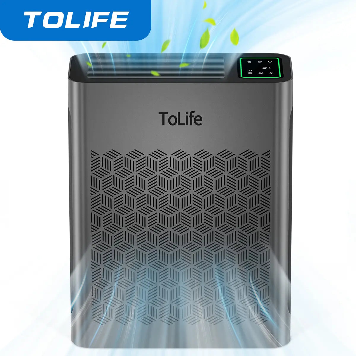 TZ‑K2 Large Room Air Purifier, HEPA Filter, PM2.5 Display, Auto Timer, Eliminates Smoke Pollen Pet Dander