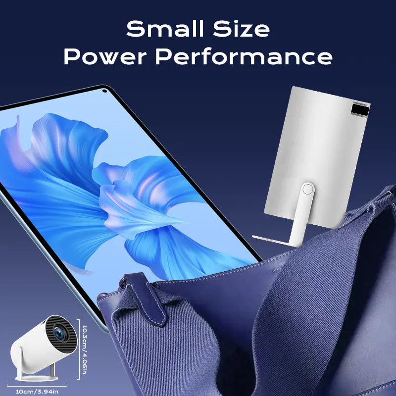 Portable Mini 4K Decoding Projector, 720P HD 160 ANSI, WiFi6 BT5.0 Android Home & Outdoor Theater