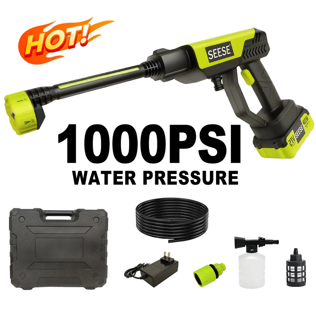 Lightweight Portable Cordless Power Washer, Complete with Charging Base for Car Washing & Yard Use
