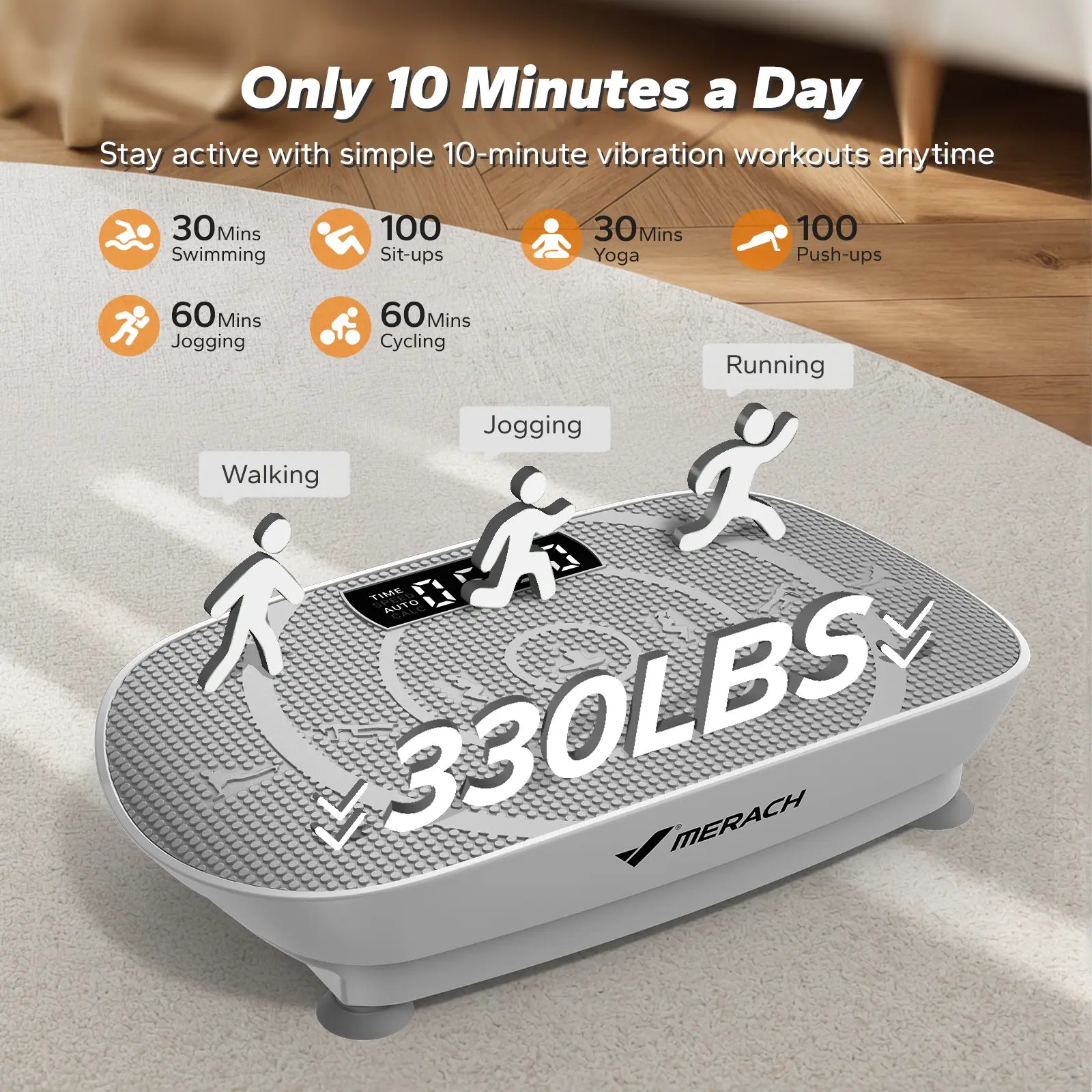 Space-Saving Vibration Fitness Plate, Lymphatic Detox Whole Body Training Equipment