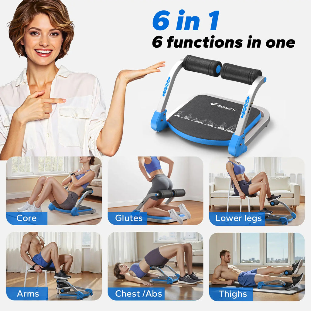 Space Saving Roll-Up Abdominal Crunch Machine, 3-Gear Sit-Up Workout Equipment