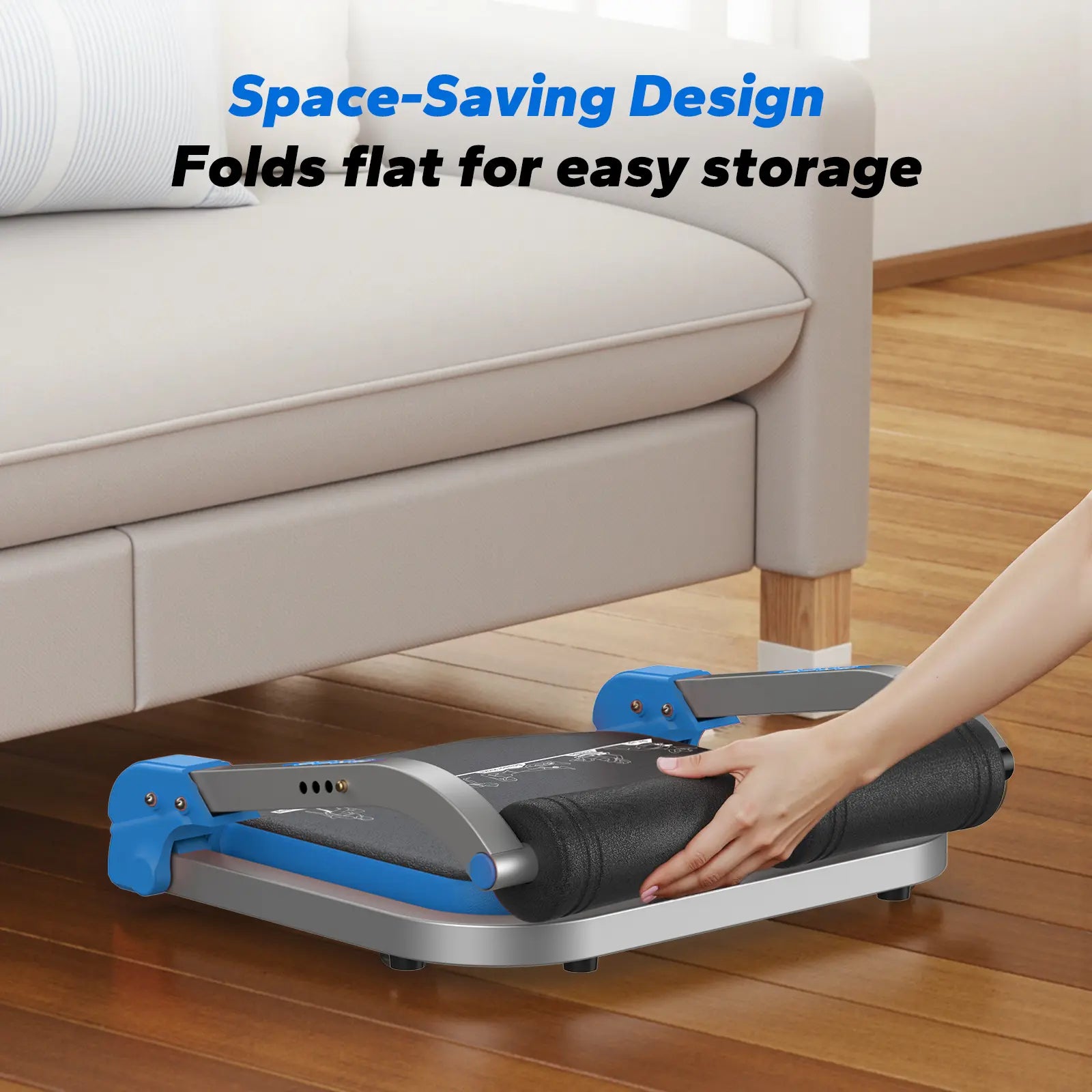 Space Saving Roll-Up Abdominal Crunch Machine, 3-Gear Sit-Up Workout Equipment