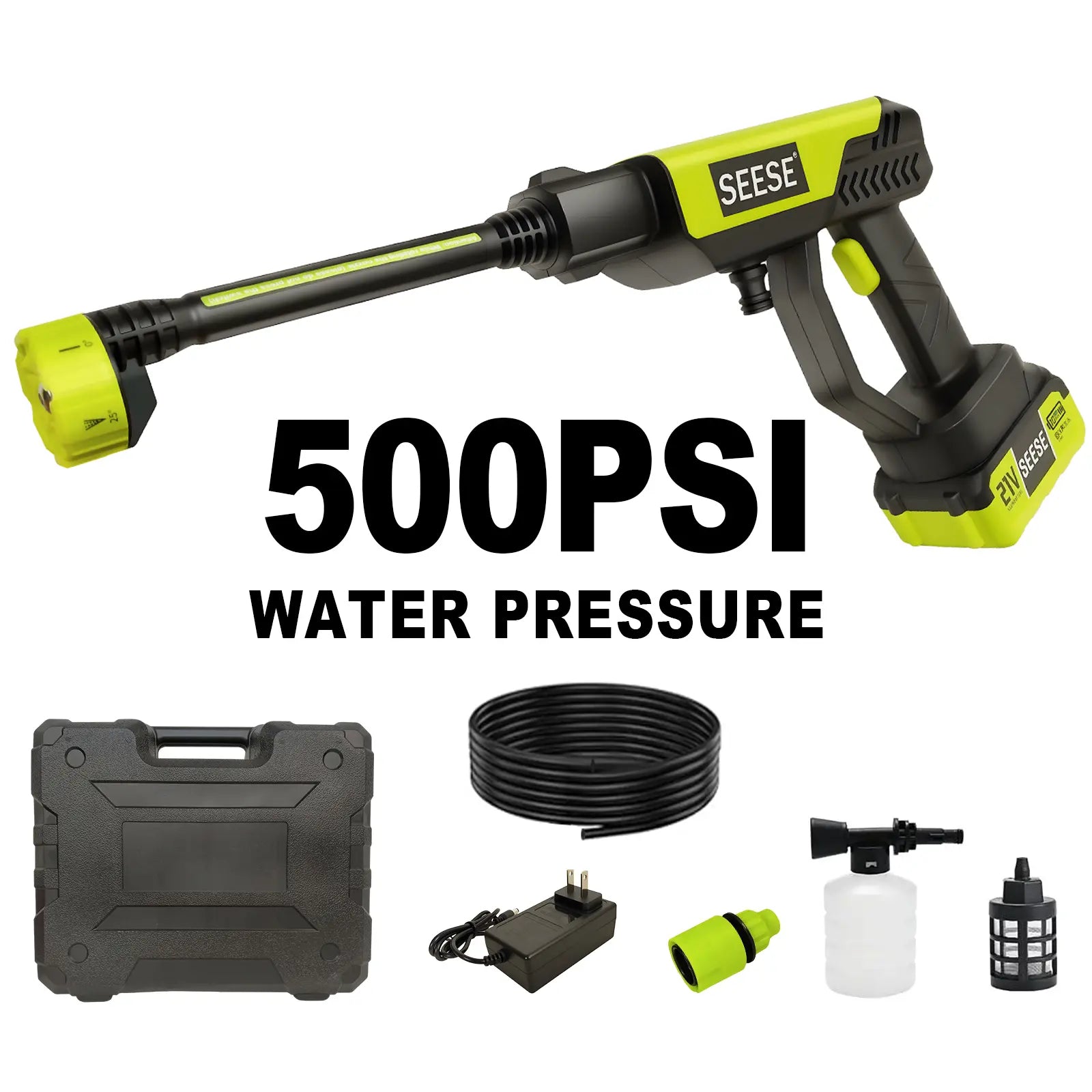 Lightweight Portable Cordless Power Washer, Complete with Charging Base for Car Washing & Yard Use