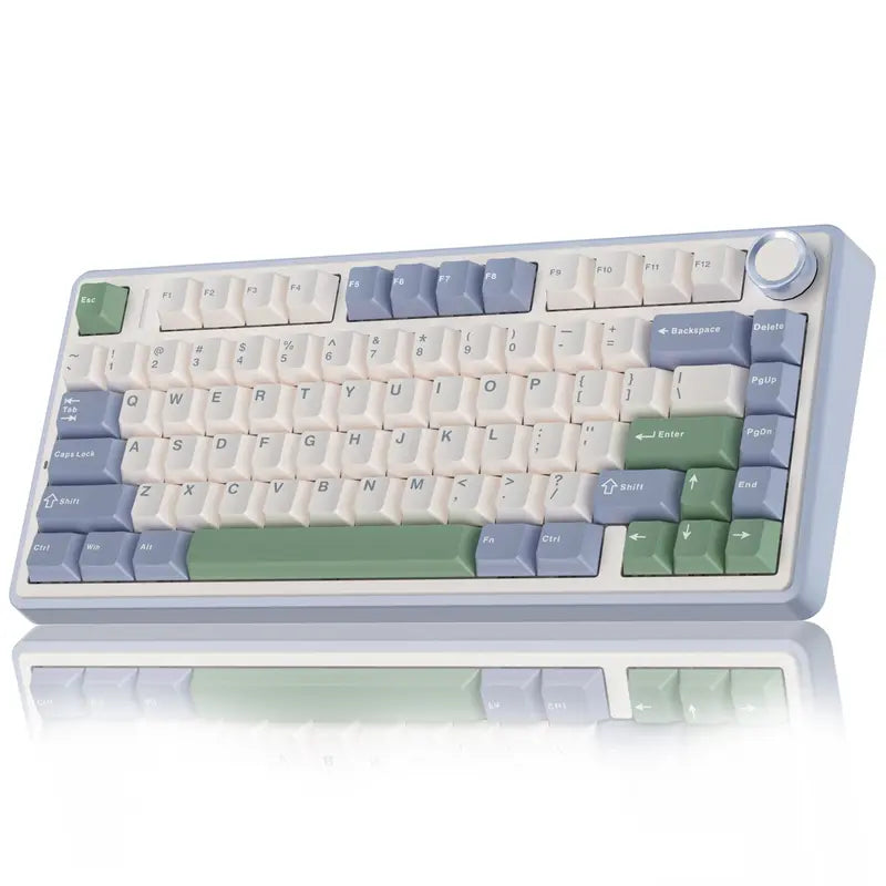 Budget Official F75 75% Hot Swap Wireless Keyboard, Tri-Mode RGB Rainbow Mechanical Keyboard with Control Knob for Gamers & Office Use
