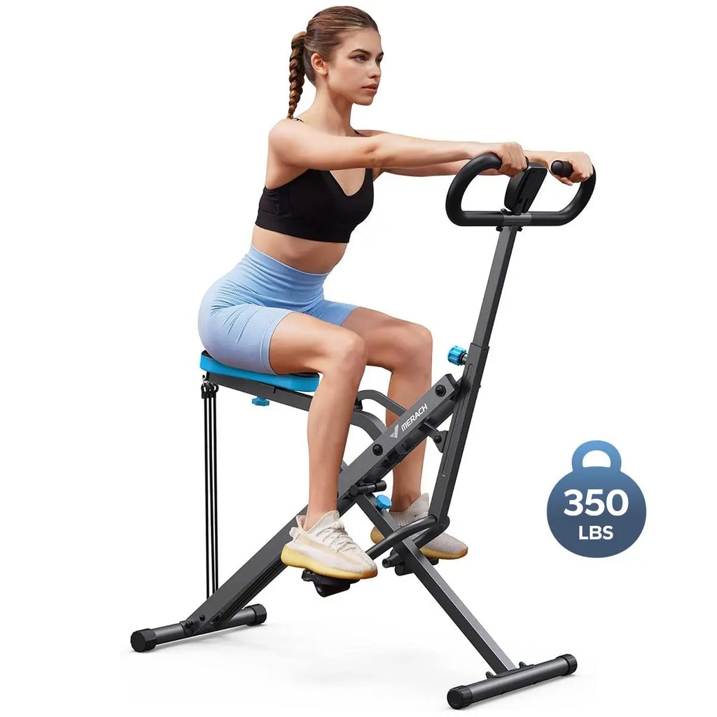 2-in-1 Squat & Rowing Machine with Adjustable Resistance – 350lbs Capacity Home Gym Equipment
