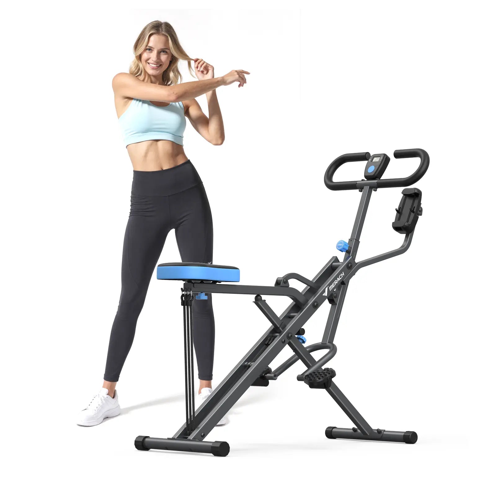 2-in-1 Squat & Rowing Machine with Adjustable Resistance – 350lbs Capacity Home Gym Equipment