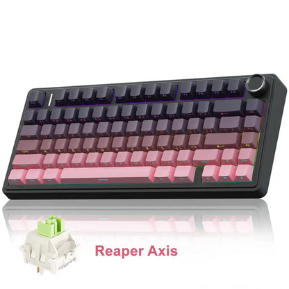Creamy Smooth Typing! OFFICIAL  F75 Pro Wireless Mechanical Keyboard,75% Hot-Swappable,RGB Backlight,PBT Side-Printed Keycaps with Multimedia Scroll Wheel PC Gaming Accessories