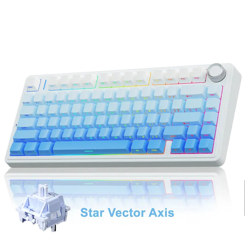 Creamy Smooth Typing! OFFICIAL  F75 Pro Wireless Mechanical Keyboard,75% Hot-Swappable,RGB Backlight,PBT Side-Printed Keycaps with Multimedia Scroll Wheel PC Gaming Accessories