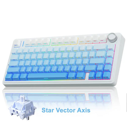 Creamy Smooth Typing! OFFICIAL  F75 Pro Wireless Mechanical Keyboard,75% Hot-Swappable,RGB Backlight,PBT Side-Printed Keycaps with Multimedia Scroll Wheel PC Gaming Accessories