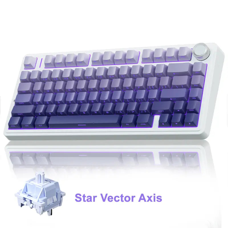 Creamy Smooth Typing! OFFICIAL  F75 Pro Wireless Mechanical Keyboard,75% Hot-Swappable,RGB Backlight,PBT Side-Printed Keycaps with Multimedia Scroll Wheel PC Gaming Accessories