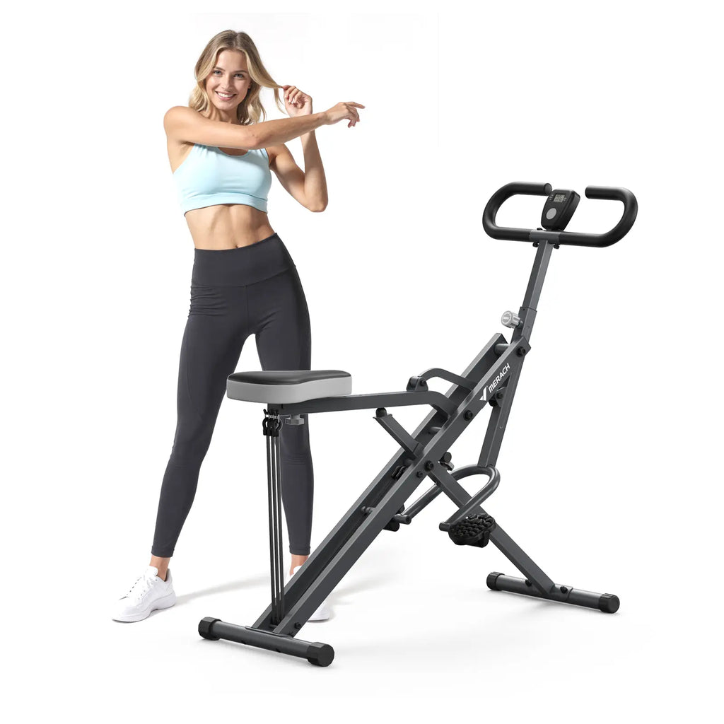 2-in-1 Squat & Rowing Machine with Adjustable Resistance – 350lbs Capacity Home Gym Equipment