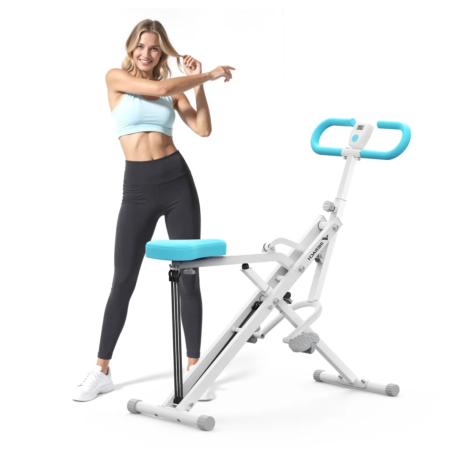 2-in-1 Squat & Rowing Machine with Adjustable Resistance – 350lbs Capacity Home Gym Equipment