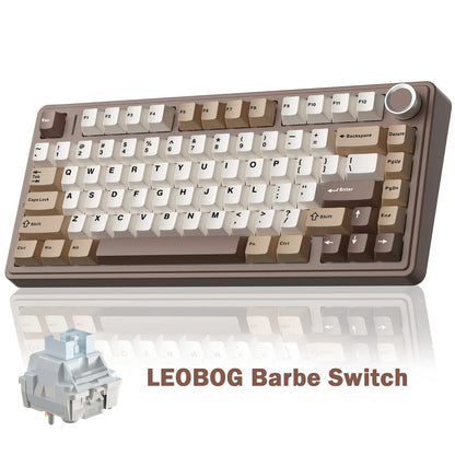 Budget Official F75 75% Hot Swap Wireless Keyboard, Tri-Mode RGB Rainbow Mechanical Keyboard with Control Knob for Gamers & Office Use