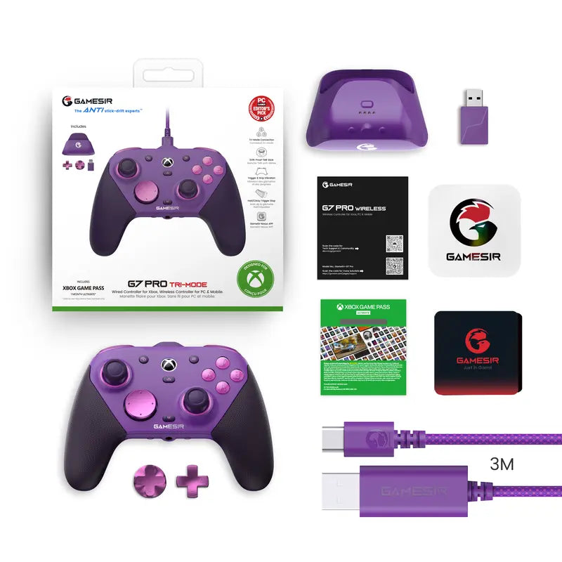 One Controller For All Devices! G7 Pro Flagship Game Controller, Wired Connection For Xbox, Wireless 2.4G/Bluetooth For PC & Mobile, Esports Grade Gaming Gamepad