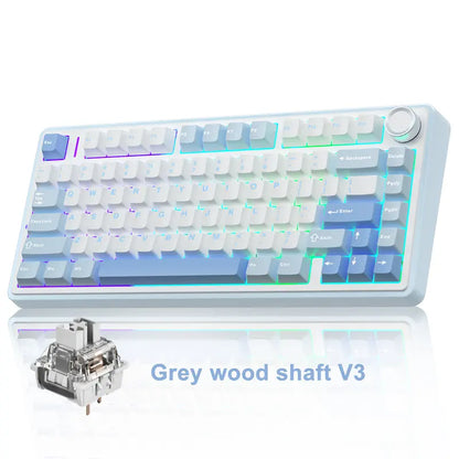 Budget Official F75 75% Hot Swap Wireless Keyboard, Tri-Mode RGB Rainbow Mechanical Keyboard with Control Knob for Gamers & Office Use