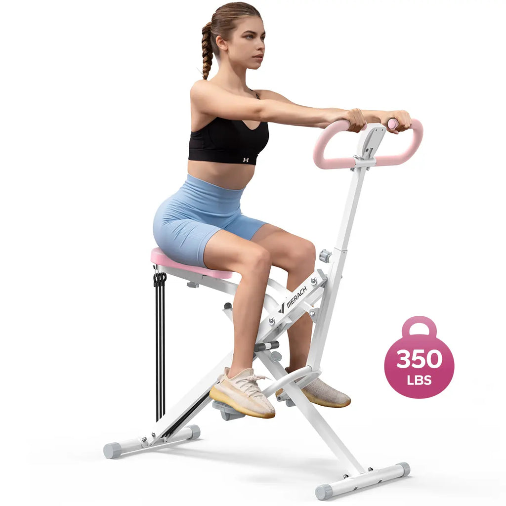 2-in-1 Squat & Rowing Machine with Adjustable Resistance – 350lbs Capacity Home Gym Equipment