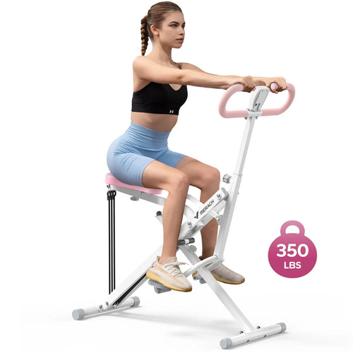 2-in-1 Squat & Rowing Machine with Adjustable Resistance – 350lbs Capacity Home Gym Equipment