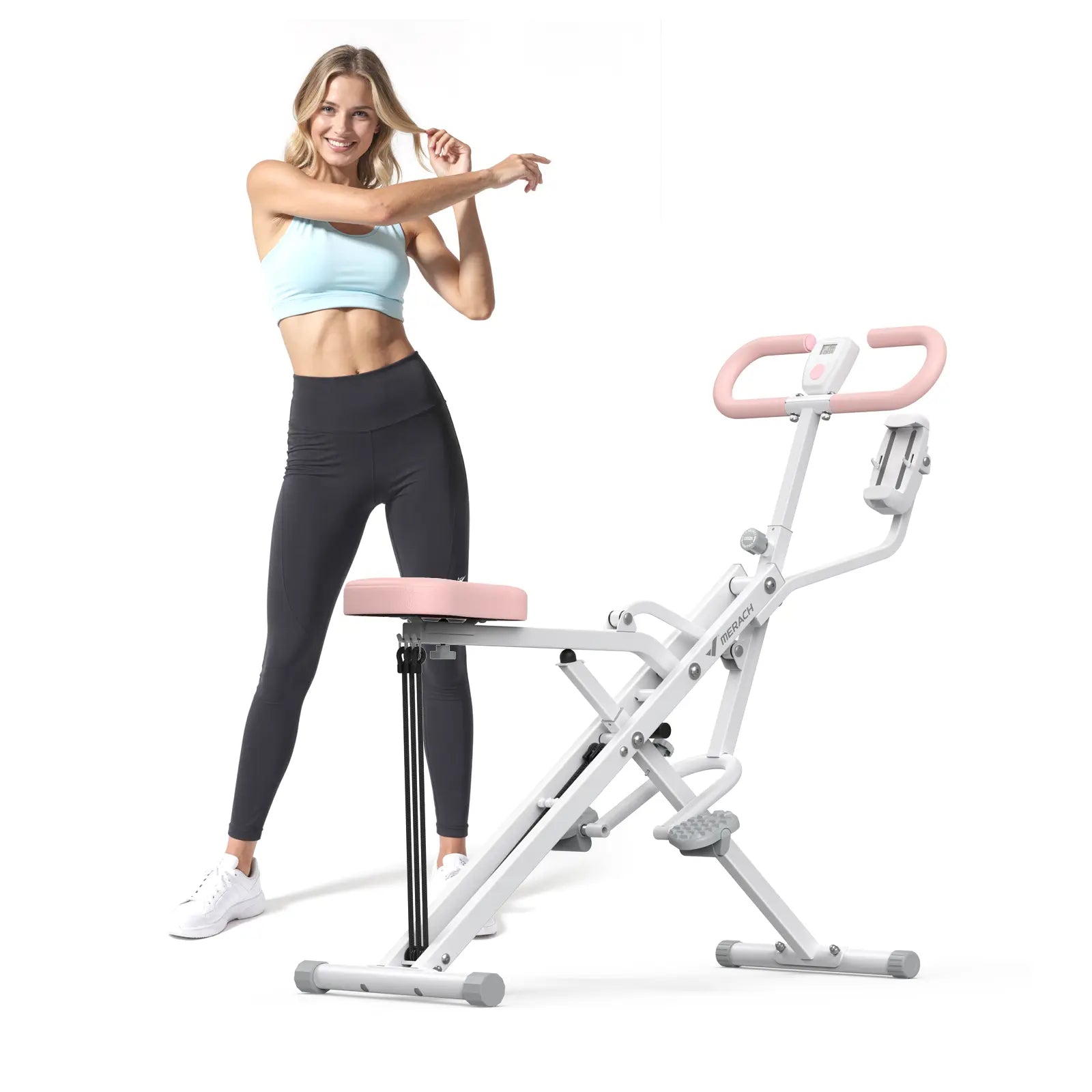2-in-1 Squat & Rowing Machine with Adjustable Resistance – 350lbs Capacity Home Gym Equipment
