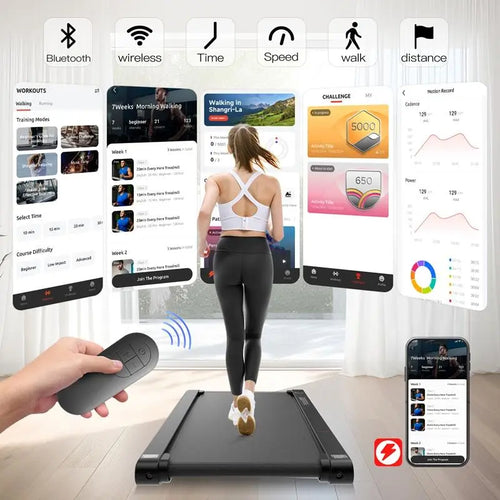 Say Bye To Lazy Lifestyle! P1 3 In 1 Walking Vibration Pad, APP & Remote Control 22Lbs Lightweight Under Desk Treadmill With Servo Motor
