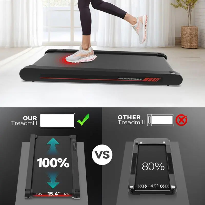 Say Bye To Lazy Lifestyle! P1 3 In 1 Walking Vibration Pad, APP & Remote Control 22Lbs Lightweight Under Desk Treadmill With Servo Motor