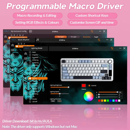 S75 Pro Wireless Mechanical Gaming Keyboard | Smart Screen & Multimedia Knob, RGB Rainbow Backlit, Tri-Mode 2.4G USB-C Bluetooth 5.0 Hot Swappable Creamy Keyboard, Multi-System Compatible PC/Mac/Linux Gaming Computer Accessories